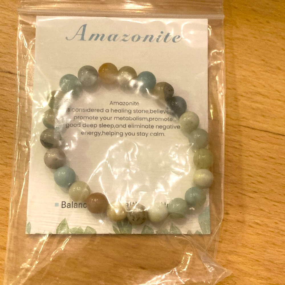 Natural Amazonite Stone Crystal Bracelet - NEW